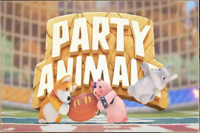 Пёс и Свин из Party Animals соревнуются за мяч