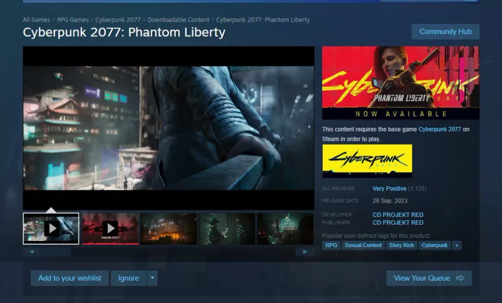 Купить Вышло долгожданное дополнение Cyberpunk 2077: Phantom Liberty steam ключ
