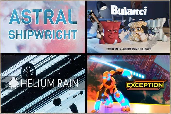 Обложки игр: Helium Rain, Astral Shipwright, Bulanci и Exception