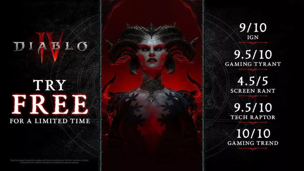 Купить Бесплатные выходные в Battle.net. Diablo 4 временно бесплатная steam ключ