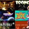 Обложки игр Soak & Splash, TOONCOP , Storm Striker, Dark Table CCG, Minigolf Galaxy, An Arcade Full of Cats, Editarrr