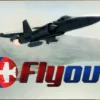 Обложка игры Flyout с истребителем и логотипом