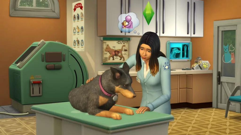 Пёс у доктора в The Sims 4 My First Pet Stuff