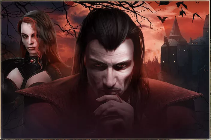 Обложка игры Vampire Dynasty с вампирами на фоне